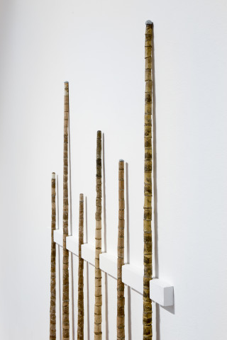 Hany Armanious Literature review (pool cues from 'Year of the Pig Sty'), 2007; epoxy, pigment; 161 x 90 x 3.5 cm; enquire