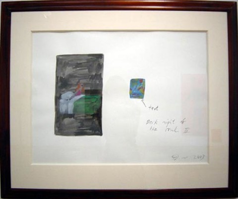 Jenny Watson Study for Long night of the soul (Dark night of the soul II), 2003; gouache on Waterford watercolour paper; 81 x 97cm (framed); enquire