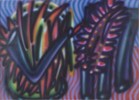 Howard Arkley Neocummgii, 1984; synthetic polymer on rag paper; 77 x 107 cm; enquire