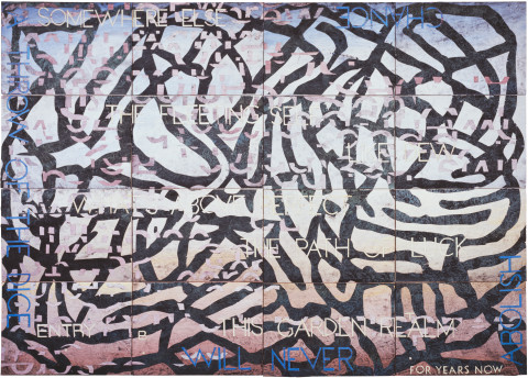 Imants Tillers Nature Speaks: BT, 2009; acrylic, gouache on 16 canvasboards, no. 85097 - 85112; 102 x 143 cm; enquire