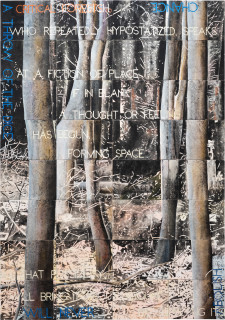 Imants Tillers Critical Forests 10, 2023; synthetic polymer paint, gouache on 32 canvasboards; 201 x 141 cm; enquire