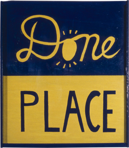 Noel McKenna Done Place (sign), 1996; enamel on board; 55.9 x 49.9 cm; enquire