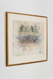John Wolseley Burrowing Bettongs by their Burrows - Newhaven, NT, 2024; watercolour and graphite on paper; 56 x 76 cm; 83 x 100 cm (framed); enquire