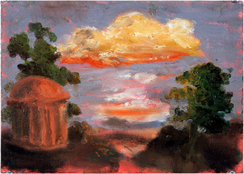 Tony Clark Sacro Idyllic Landscape, 1983, oil on canvasboard, 25 x 35 cm