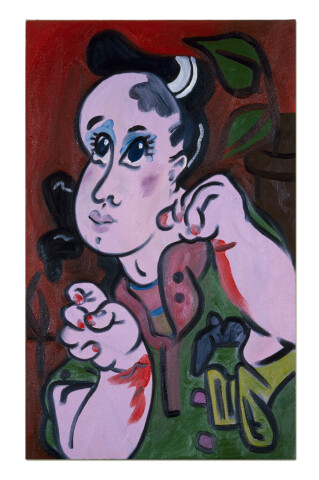 Linda Marrinon The Mauve Masher, 1990; oil on canvas; 66 x 41 cm; enquire