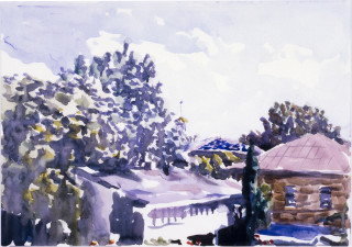 Gunter Christmann Rebusuber Suberebus, 1988; watercolour on Inges paper; 59.5 x 73.5 cm; enquire