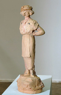 Linda Marrinon Edwardian Lady, 2008; Tinted and painted plaster; 76 x 25 x 20 cm; enquire