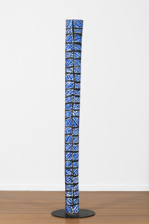 Dhambit Munuŋgurr Djapu Design, 2025; 3460-25; acrylic on wood; 260 x 35 cm; enquire