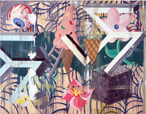 David Griggs Frat of the Obese 2, 2011; acrylic on canvas; 213 x 274 cm; Diptych; enquire