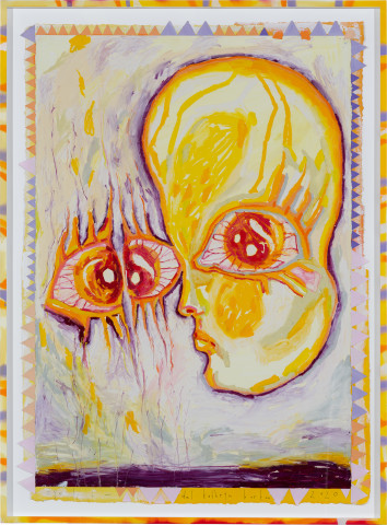 Del Kathryn Barton eye to i, 2020; oil stick and gouache on paper, hand finished frame; 175 x 129 cm; more info; enquire
