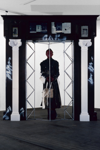 Richard Goodwin The Gate, 1983; timber, steel, linen, wax; 230 x 260 x 60 cm; enquire