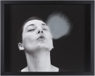 Julie Rrap Blow Back #5, 2018; digital print and handground glass; 52 x 64 cm; Edition of 3 + AP 1; enquire