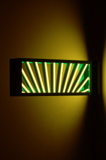 Callum Morton City Lights #4, 2026; steel, 2Pac polyurethane, lights; 30 x 83 x 15 cm; enquire