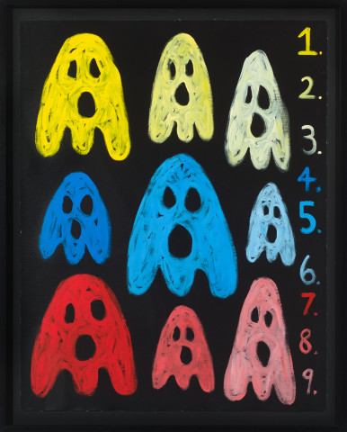 Nell Three times 0 through 9, 2018; acrylic paint on canvas; 103.4 x 82.9 cm; enquire