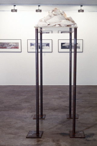 Richard Goodwin Island Installation, 1987; cotton, perspex and steel; dimensions variable; enquire