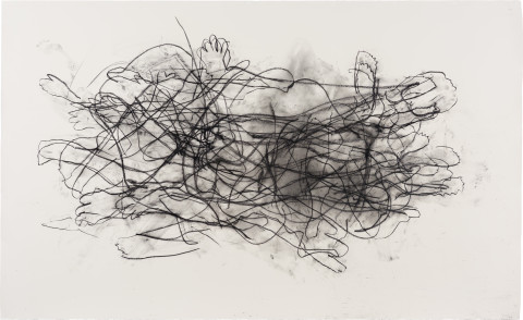 Julie Rrap 10 minutes / 1000 years, 2022; charcoal pastel on watercolour paper; 150 x 250 cm; more info; enquire