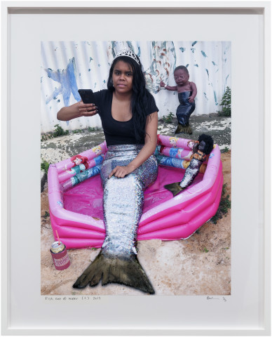 Destiny Deacon Fish out of water (C), 2017; lightjet print; 98 x 79.5 cm; (framed); Edition of 5 + 2 APs; enquire