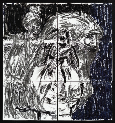 Pierre Mukeba (Black Blotch), 2021; charcoal and pastel on archival paper; 90 x 84 cm; more info; enquire