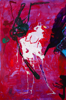 Tom Polo we transfer (where do you go, where nobody knows) (detail), 2026; acrylic and Flashe on polycotton; 213 x 198 cm; enquire