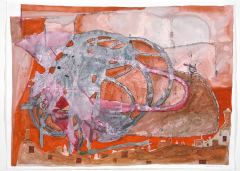 Gareth Sansom Landscape, 1989; watercolour and ink on paper; 56 x 76 cm; enquire