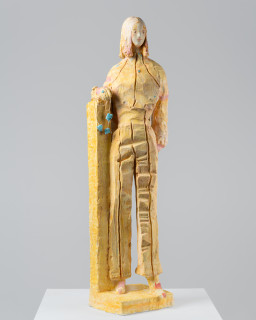 Linda Marrinon Woman with turquoise jewellery, 2026; painted plaster; 99 x 28 x 25 cm; enquire