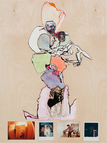 Gareth Sansom Mortality, 2021; mixed media on plywood; 80 x 60 cm; more info; enquire