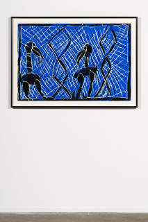 installation view; Dhambit Munuŋgurr Djirikitj, 2024; 4007-24; acrylic on paper; 77 x 112.5 cm; enquire