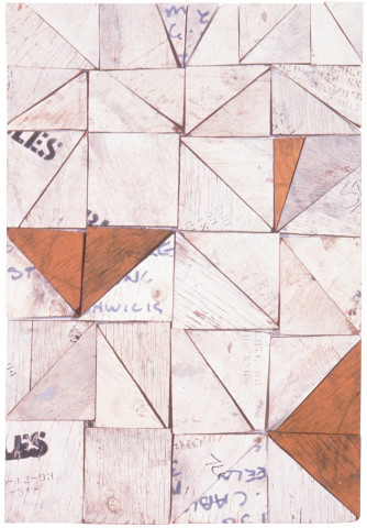 Rosalie Gascoigne Regatta, 1996; sawn wood on wood; 84 x 58 cm; enquire