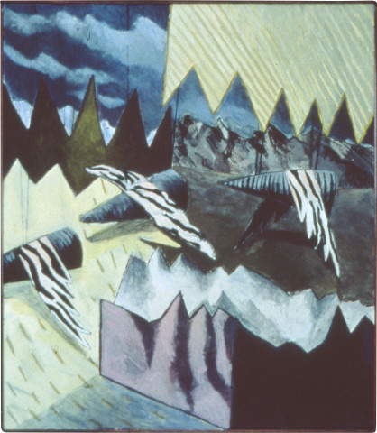 Jan Murray Flying in Formation, 1981; acrylic on canvas; 172 x 155 cm; enquire