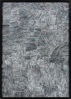 Nyapanyapa Yunupiŋu untitled, 2018; 5277-18; paint pen on clear acetate; 86 x 62 cm; more info; enquire