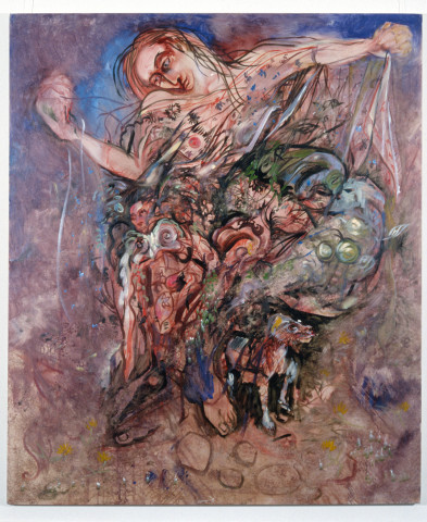 Victor Rubin Madonna Inn hip with a cracked lip, 1989; oil on primed linen; 199 x 167.5 cm; enquire