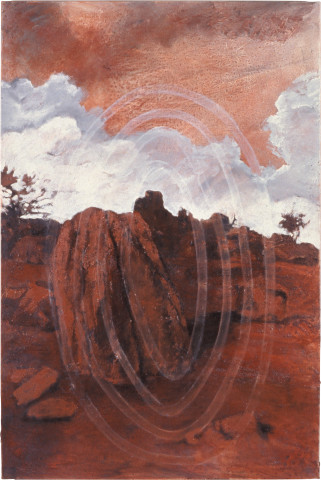 Mandy Martin and Trisha Carroll Absence and Presence 2, 2004; ochre, pigment and oil on linen; 150 x 100 cm; enquire