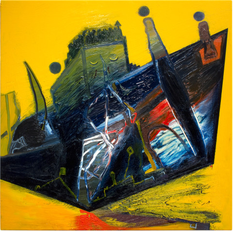 Gareth Sansom Ship of Fools (Stanley Kramer), 2012; oil and enamel on linen; 76 x 76 cm; enquire