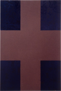 John Nixon MASONITE + DARK BLUE/CROSS, 1992; various materials, wood; 61 x 92 cm; enquire