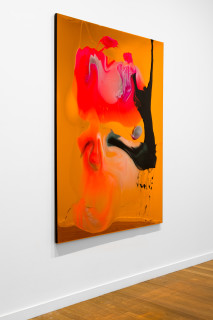 installation view; Dale Frank He really wasn’t lonely, he just hated anyone who stayed a moment longer than needed, 2026; colour powder pigments in Epoxyglass, Epoxyglass, on perspex; 200 x 150 cm; enquire