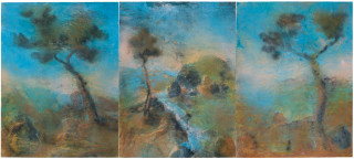 Tony Clark Sections from Clark's Myriorama, 2008; Acrylic on canvas - Triptych; 243 x 550 cm; (243 x 183cm per panel); enquire