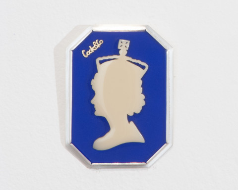 Octavia Cook Her Majesty Brooch, 2007; acrylic, stg silver, 18ct gold; Edition of 5; enquire