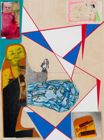 Gareth Sansom STRAP-ON, 2022; mixed media on plywood; 80 x 60 cm; more info; enquire