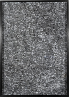 Nyapanyapa Yunupingu Untitled, 2012; 4305P - AC 6.11 Birrka'mirri; paint pen on clear acetate plastic; 86 x 61.5 cm; (framed); Enquire