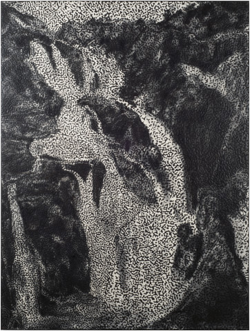 Daniel Boyd Untitled (BFK), 2015; oil, charcoal and archival glue on polyester; 183 x 137.5 cm; enquire