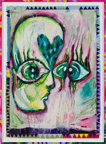Del Kathryn Barton untitled, 2020; oil stick and gouache on paper, hand finished frame; 175 x 129 cm; more info; enquire