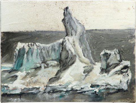 Mandy Martin Wanderers in the Desert of the Real 2, 2007; ochre, pigment and oil on linen; 30 x 40 cm; enquire