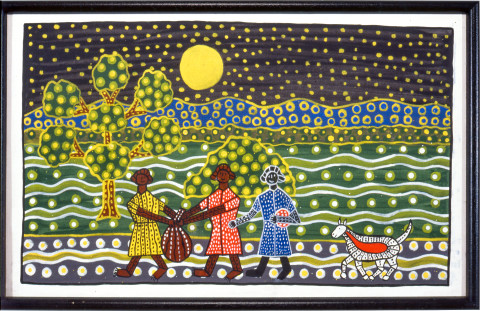 Robert Campbell Jnr Evening Story, 1988; acrylic on canvas; 8 panels, 30 x 48 cm each; enquire