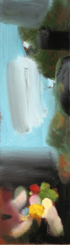 Louise Hearman Untitled #1139, 2005; oil on masonite; 14 x 46 cm; enquire