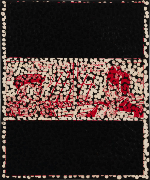 Daniel Boyd Untitled (PAHLDRMU), 2025; oil, ink and archival glue on paper mounted to board; 30 x 25 cm; enquire