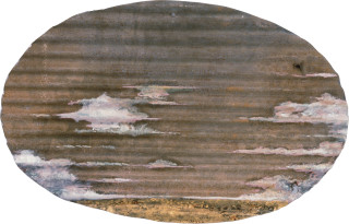 Mandy Martin Untitled, 1994; oil with ochres and pigments on custom orb; 36 x 57 cm; enquire