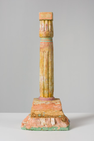Linda Marrinon Egyptian column, 2021; terracotta and tinted plaster; 52.5 x 21 x 15 cm; more info; enquire