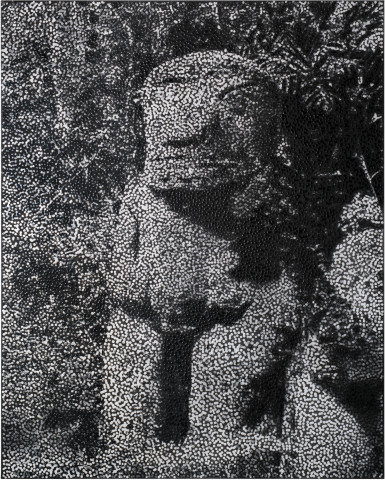 Daniel Boyd Untitled (HO), 2013; oil, charcoal and archival glue on linen; 153 x 122 cm; enquire