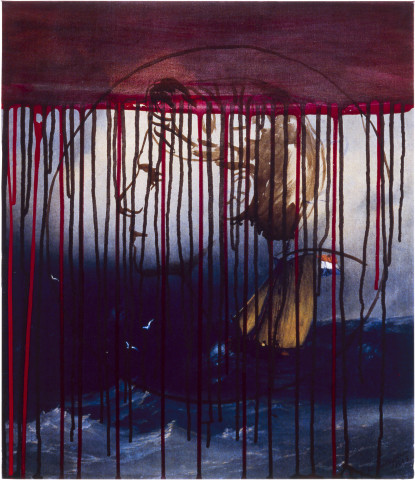 Mark Titmarsh Where The Wind Bites Keenest (Part I), 1989; acrylic and ink on canvas; 52 x 44.5 cm; enquire