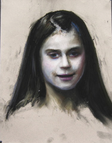 Louise Hearman Untitled #1064, 2005; pastel on coloured paper; 32 x 25 cm; enquire